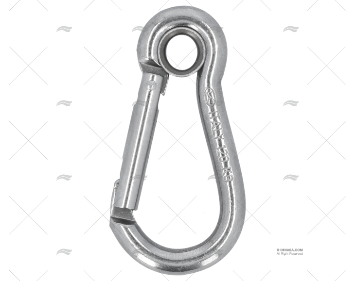 Mosquetón inoxidable con ojo 60 mm / 6 mm – referencia 20250053