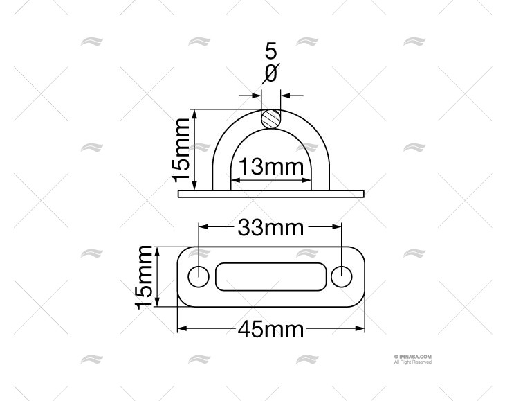 Platina con anilla inoxidable de 45 mm – referencia 41251006