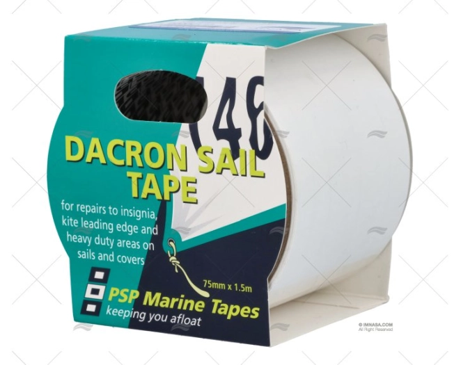 Cinta Dacron Insignia blanca PSP, rollo de 75 mm por 1,5 m