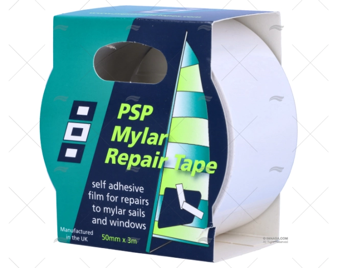 Cinta Mylar transparente PSP de 50 mm por 3 m para reparación de velas